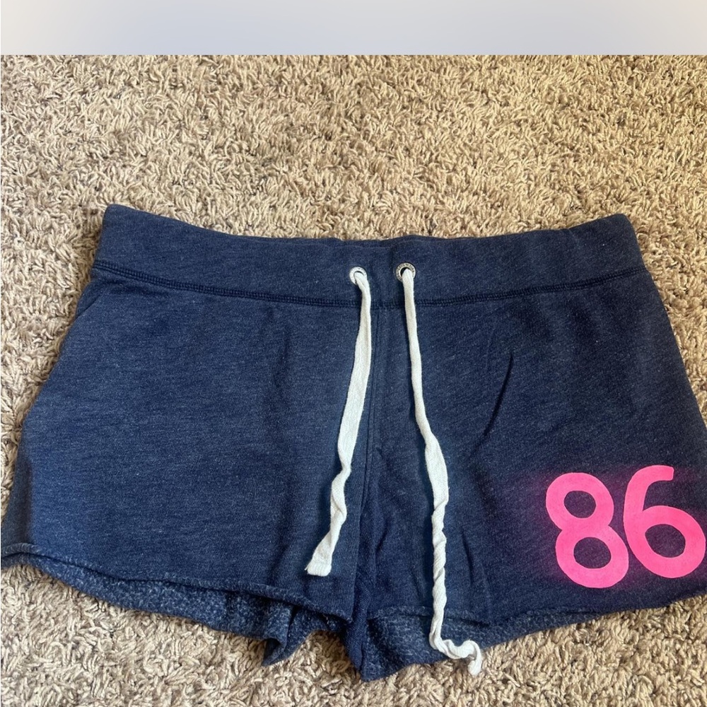 Navy Blue Women's Shorts with Pink Accent